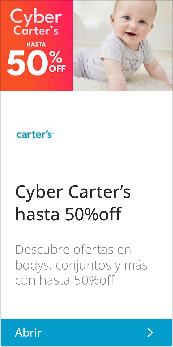 Falabella: Cyber | Carter's | 50%*F | carter's® | Cyber Carter's | hasta 50%off | Descubre 