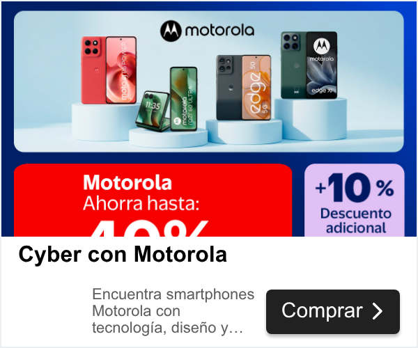 Lider: motorola | d1U 09J20) | Motorola | +10% | Ahorra hasta: | Descuento | adicional 