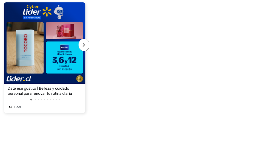 Lider: Cyber | Lider | 5 al 7 de octubre | TOCOBO | Lider Bcitenes | 3,6 y 12 | Cuotas 
