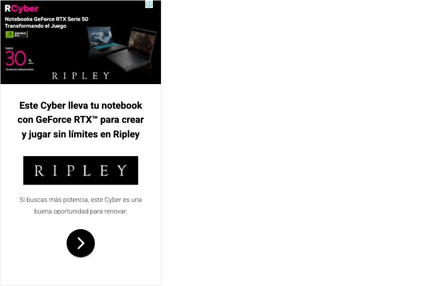 Ripley: RCyber | Notebooks GeForce RTX Serie 50 | Transformando el Juego | 30= | RIPLEY 