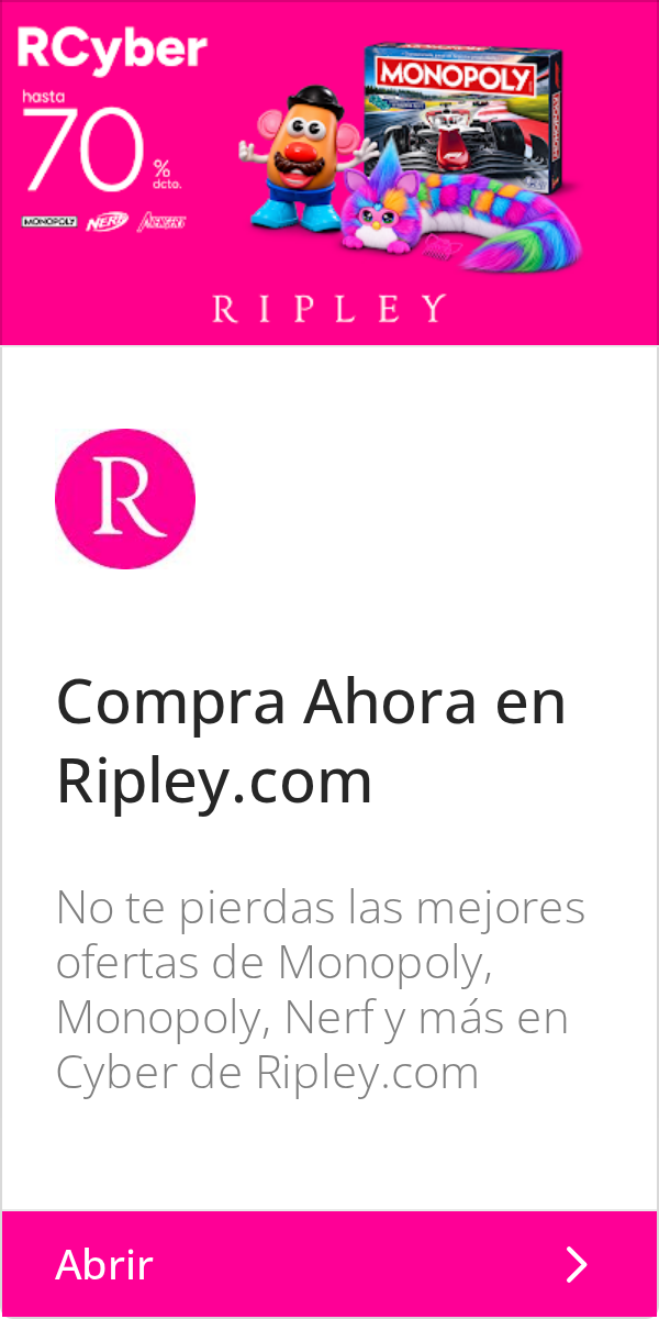 Ripley: RCyber | hasta | MONOPOLY! | 70% | MONOPOLY | RIPLEY | R | Compra Ahora en | Rip