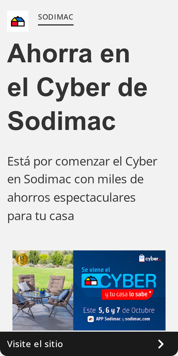 Sodimac: SODIMAC | Ahorra en | el Cyber de | Sodimac | Está por comenzar el Cyber | en So
